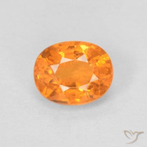 0.58ct 자연스러운 밝은 주황색 스페사르타이트 원사, 타원형, VS