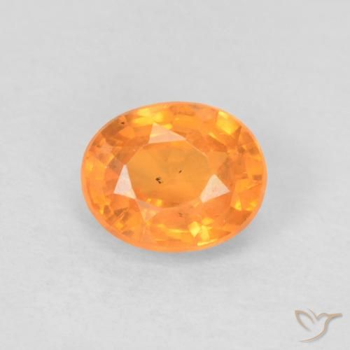 0.57ct 자연스러운 밝은 주황색 스페사르타이트 원사, 타원형, VVS-VS