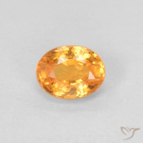 0.45ct 자연스러운 살구 오렌지 스페사르타이트 원사, 타원형, VS