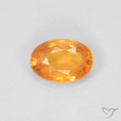0.64ct 자연스러운 인텐스 오렌지 스페사르타이트 원사, 타원형, VS