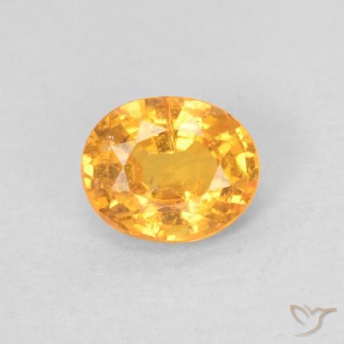 0.44ct 자연스러운 살구 오렌지 스페사르타이트 원사, 타원형, VS