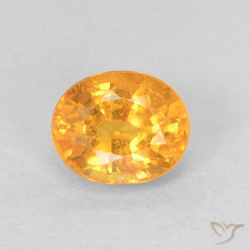 0.67ct 자연스러운 미디엄 오렌지 스페사르타이트 원사, 타원형, VS
