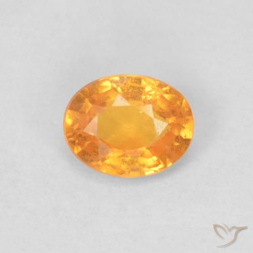 0.41ct 자연스러운 밝은 주황색 스페사르타이트 원사, 타원형, VS