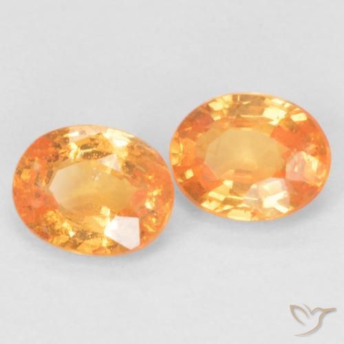 0.90캐럿 천연 허니 오렌지 스페사르타이트 가넷 보석, 타원형 컷, 5×4 mm, VS-SI