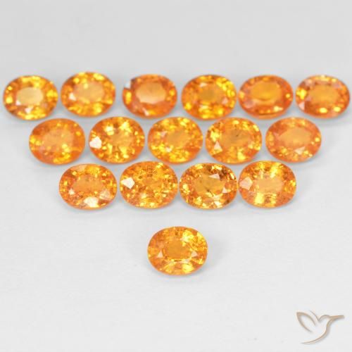 0.52ct 자연스러운 살구 오렌지 스페사르타이트 원사, 타원형, VS