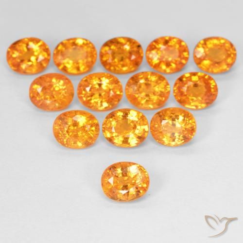 0.63ct 자연스러운 인텐스 오렌지 스페사르타이트 원사, 타원형, VS
