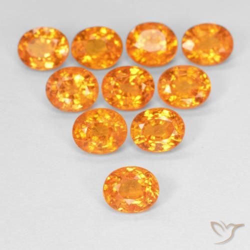 0.55ct 자연스러운 미디엄 오렌지 스페사르타이트 원사, 타원형, VS