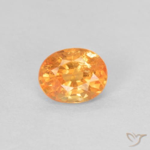 0.37ct 자연스러운 밝은 주황색 스페사르타이트 원사, 타원형, VS-SI