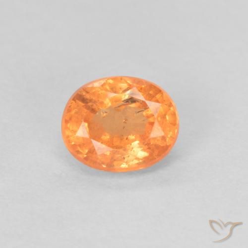 0.42ct 자연스러운 밝은 주황색 스페사르타이트 원사, 타원형, VS-SI