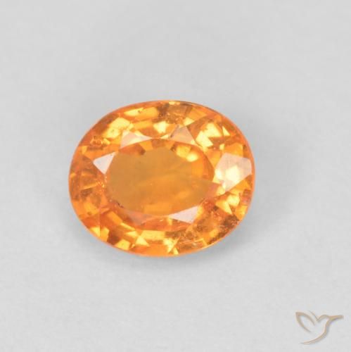 0.49ct 자연스러운 밝은 주황색 스페사르타이트 원사, 타원형, VS