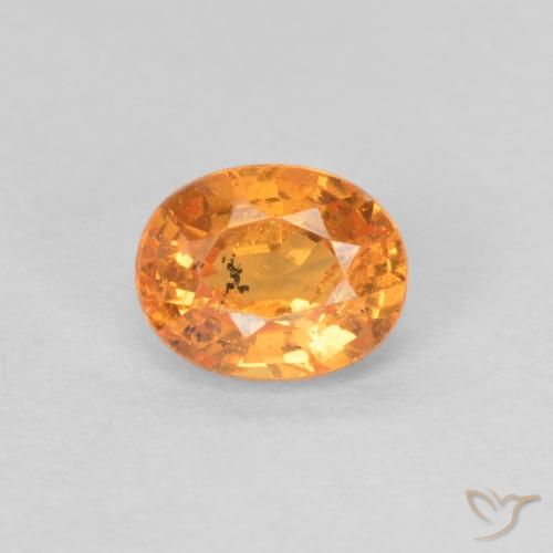 0.44ct 자연스러운 밝은 주황색 스페사르타이트 원사, 타원형, VS-SI