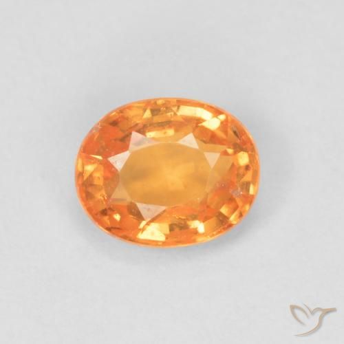 0.47ct 자연스러운 밝은 주황색 스페사르타이트 원사, 타원형, VS