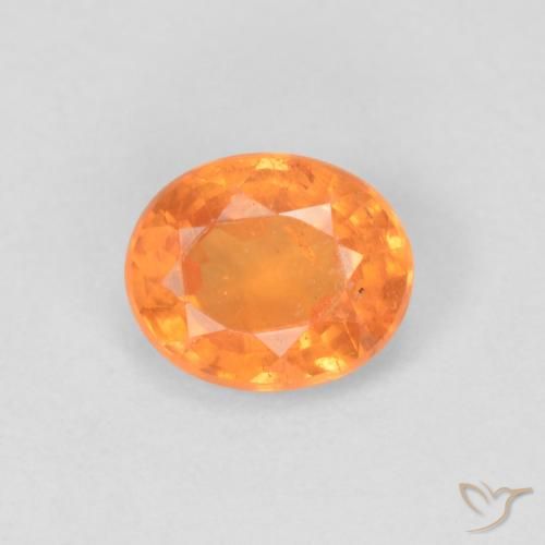 0.49ct 자연스러운 밝은 주황색 스페사르타이트 원사, 타원형, VS