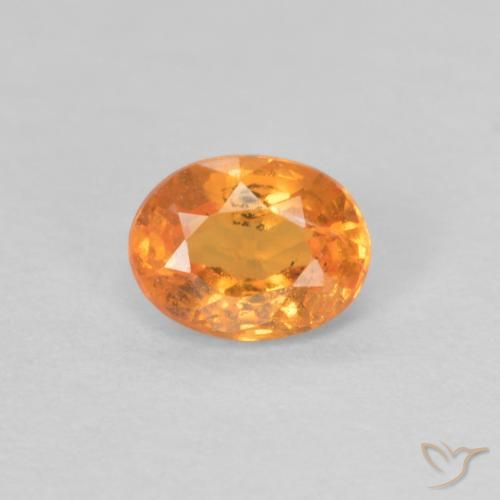 0.35ct 자연스러운 밝은 주황색 스페사르타이트 원사, 타원형, VS
