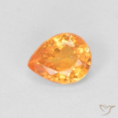 0.42ct 자연스러운 인텐스 오렌지 스페사르타이트 원사, 배 모양, VS