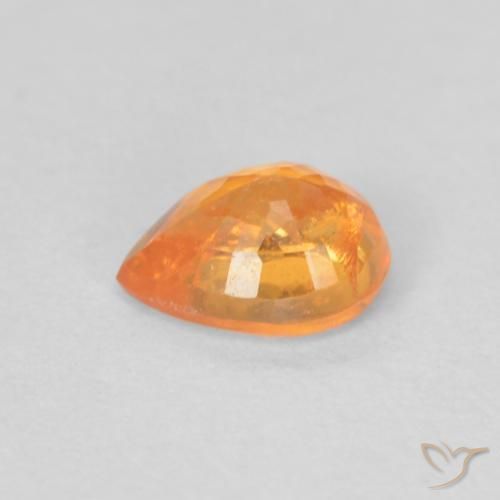 0.42캐럿 천연 인텐스 오렌지 스페사르타이트 가넷, 배 모양, 4.9×3.9 mm, VS