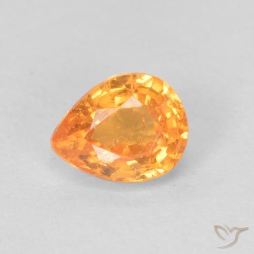0.48ct 자연스러운 인텐스 오렌지 스페사르타이트 원사, 배 모양, VS