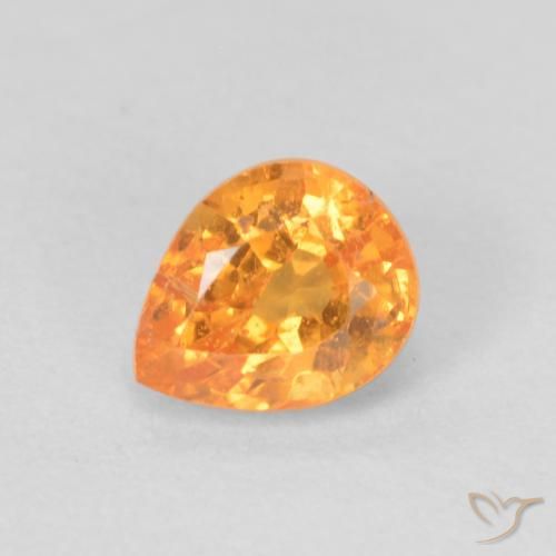 0.53ct 자연스러운 미디엄 오렌지 스페사르타이트 원사, 배 모양, VS