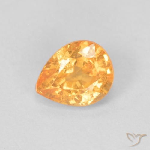 0.43ct 자연스러운 밝은 주황색 스페사르타이트 원사, 배 모양, VS