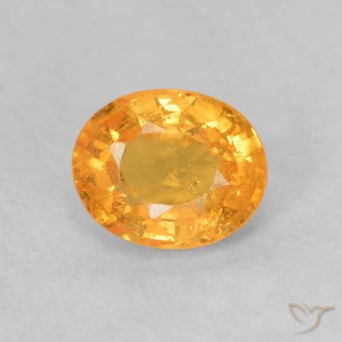 0.55ct 자연스러운 살구 오렌지 스페사르타이트 원사, 타원형, VS-SI