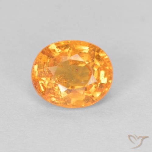 0.55ct 자연스러운 인텐스 오렌지 스페사르타이트 원사, 타원형, VS-SI
