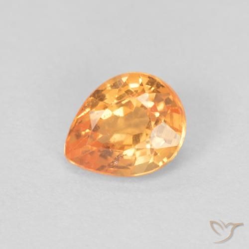 0.43ct 자연스러운 밝은 주황색 스페사르타이트 원사, 배 모양, VVS-VS