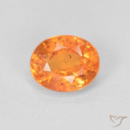0.54ct 자연스러운 미디엄 오렌지 스페사르타이트 원사, 타원형, VS-SI