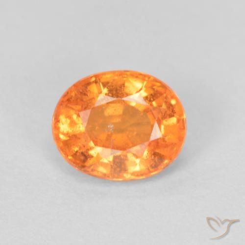 0.59ct 자연스러운 미디엄 오렌지 스페사르타이트 원사, 타원형, VS-SI