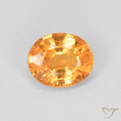 0.56ct 자연스러운 밝은 주황색 스페사르타이트 원사, 타원형, VS-SI
