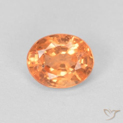 0.54ct 자연스러운 미디엄 오렌지 스페사르타이트 원사, 타원형, VS