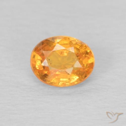 0.38ct 자연스러운 밝은 주황색 스페사르타이트 원사, 타원형, VS