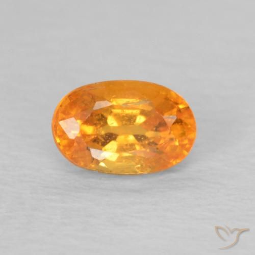 0.45ct 자연스러운 허니 오렌지 스페사르타이트 원사, 타원형, VS