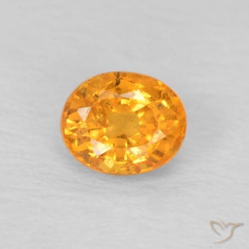 0.42ct 자연스러운 미디엄 오렌지 스페사르타이트 원사, 타원형, VS-SI