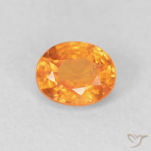 0.53ct 자연스러운 밝은 주황색 스페사르타이트 원사, 타원형, VS