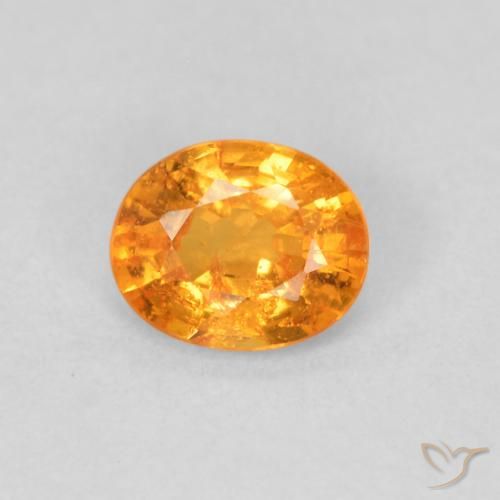 0.49ct 자연스러운 허니 오렌지 스페사르타이트 원사, 타원형, VS-SI