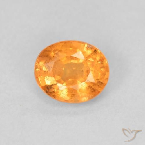 0.54ct 자연스러운 허니 오렌지 스페사르타이트 원사, 타원형, VS-SI