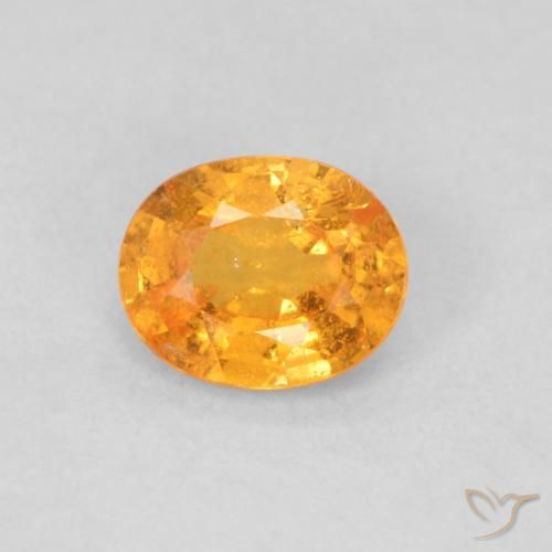 0.48ct 자연스러운 미디엄 오렌지 스페사르타이트 원사, 타원형, VS-SI