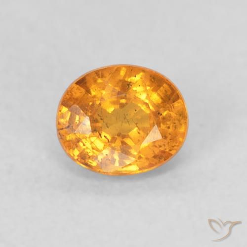 0.59ct 자연스러운 미디엄 오렌지 스페사르타이트 원사, 타원형, VS