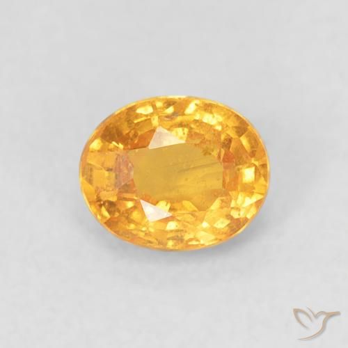 0.57ct 자연스러운 미디엄 오렌지 스페사르타이트 원사, 타원형, VS