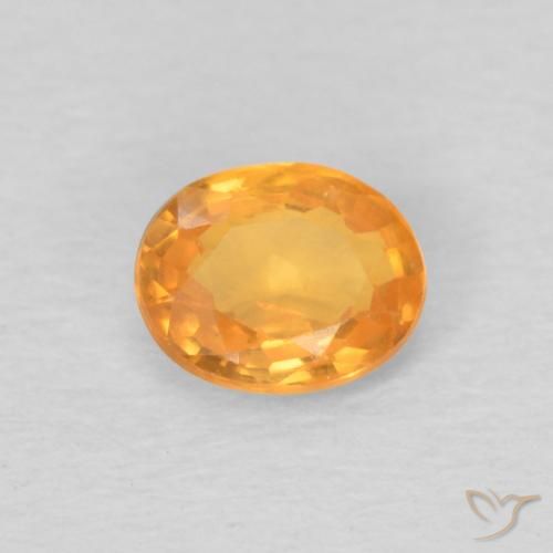 0.44ct 자연스러운 살구 오렌지 스페사르타이트 원사, 타원형, VS
