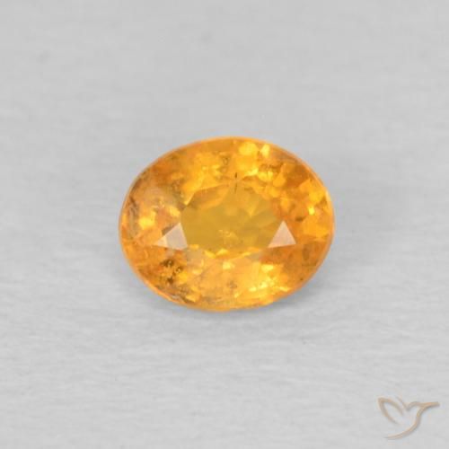 0.36ct 자연스러운 미디엄 오렌지 스페사르타이트 원사, 타원형, VS-SI
