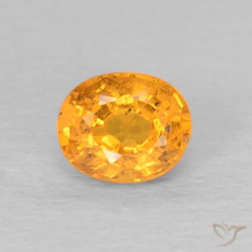 0.64ct 자연스러운 허니 오렌지 스페사르타이트 원사, 타원형, VS