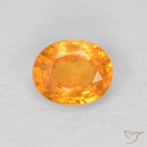 0.48ct 자연스러운 인텐스 오렌지 스페사르타이트 원사, 타원형, VS
