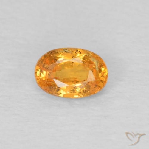 0.33ct 자연스러운 허니 오렌지 스페사르타이트 원사, 타원형, VS-SI