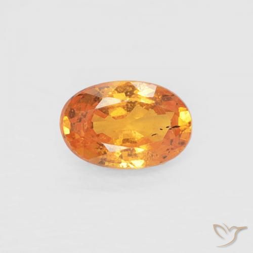 0.37ct 자연스러운 살구 오렌지 스페사르타이트 원사, 타원형, VS