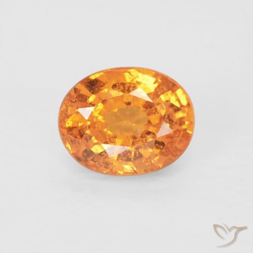 0.58ct 자연스러운 미디엄 오렌지 스페사르타이트 원사, 타원형, VS