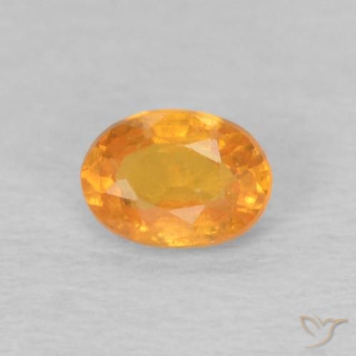 0.24ct 자연스러운 허니 오렌지 스페사르타이트 원사, 타원형, VS