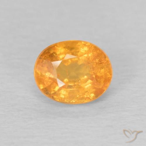 0.62ct 자연스러운 인텐스 오렌지 스페사르타이트 원사, 타원형, VS