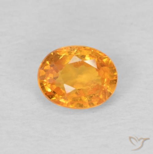 0.50ct 자연스러운 인텐스 오렌지 스페사르타이트 원사, 타원형, VS