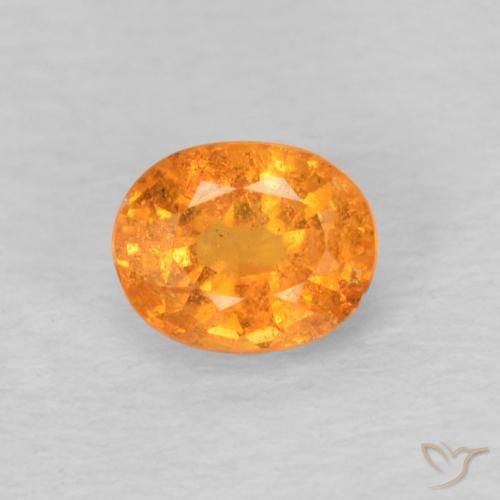 0.58ct 자연스러운 밝은 주황색 스페사르타이트 원사, 타원형, VS-SI